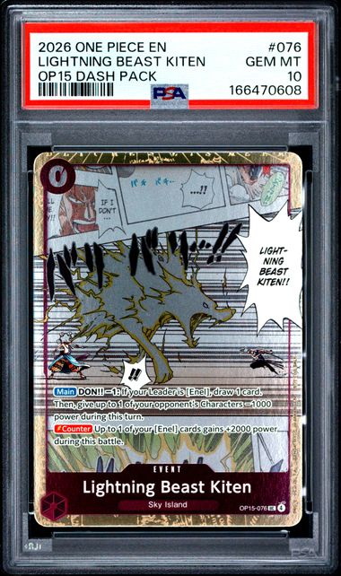2026 ONE PIECE ADVENTURE ON KAMI'S ISLAND DASH PACK #076 LIGHTNING BEAST KITEN