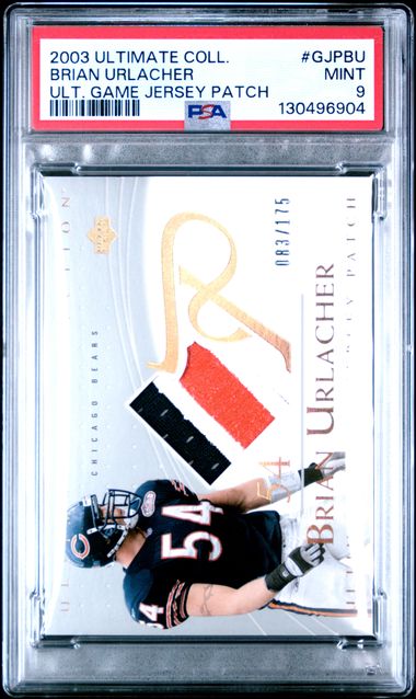 2003 ULTIMATE COLLECTION ULTIMATE GAME JERSEY PATCH #GJPBU BRIAN URLACHER ULT. GAME JERSEY PATCH PSA 9