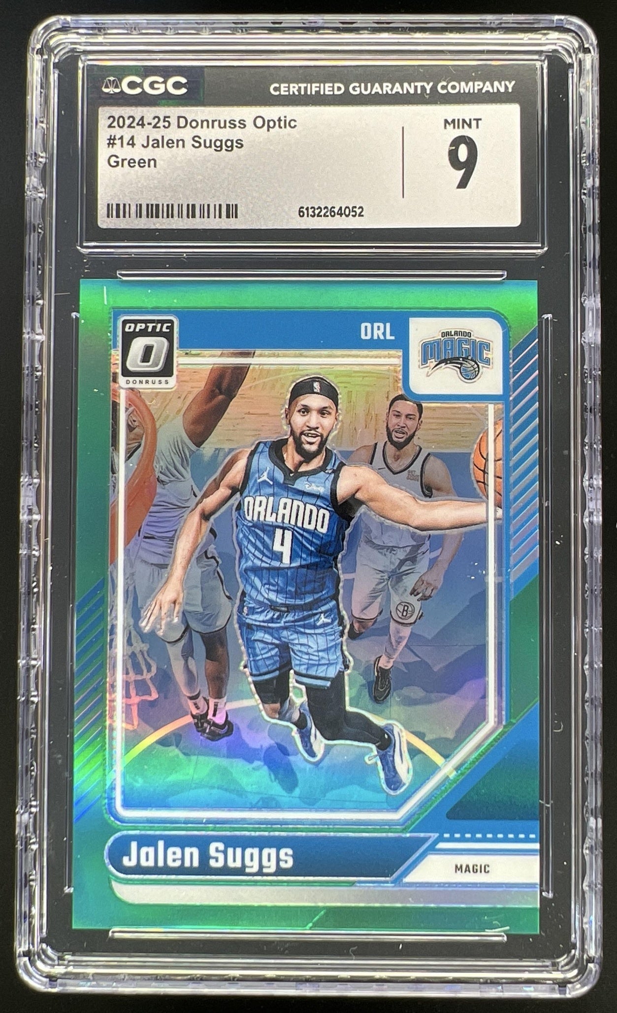 2024 Panini Donruss Optic Jalen Suggs Green Prizm 4/5 #14 Magic CGC 9