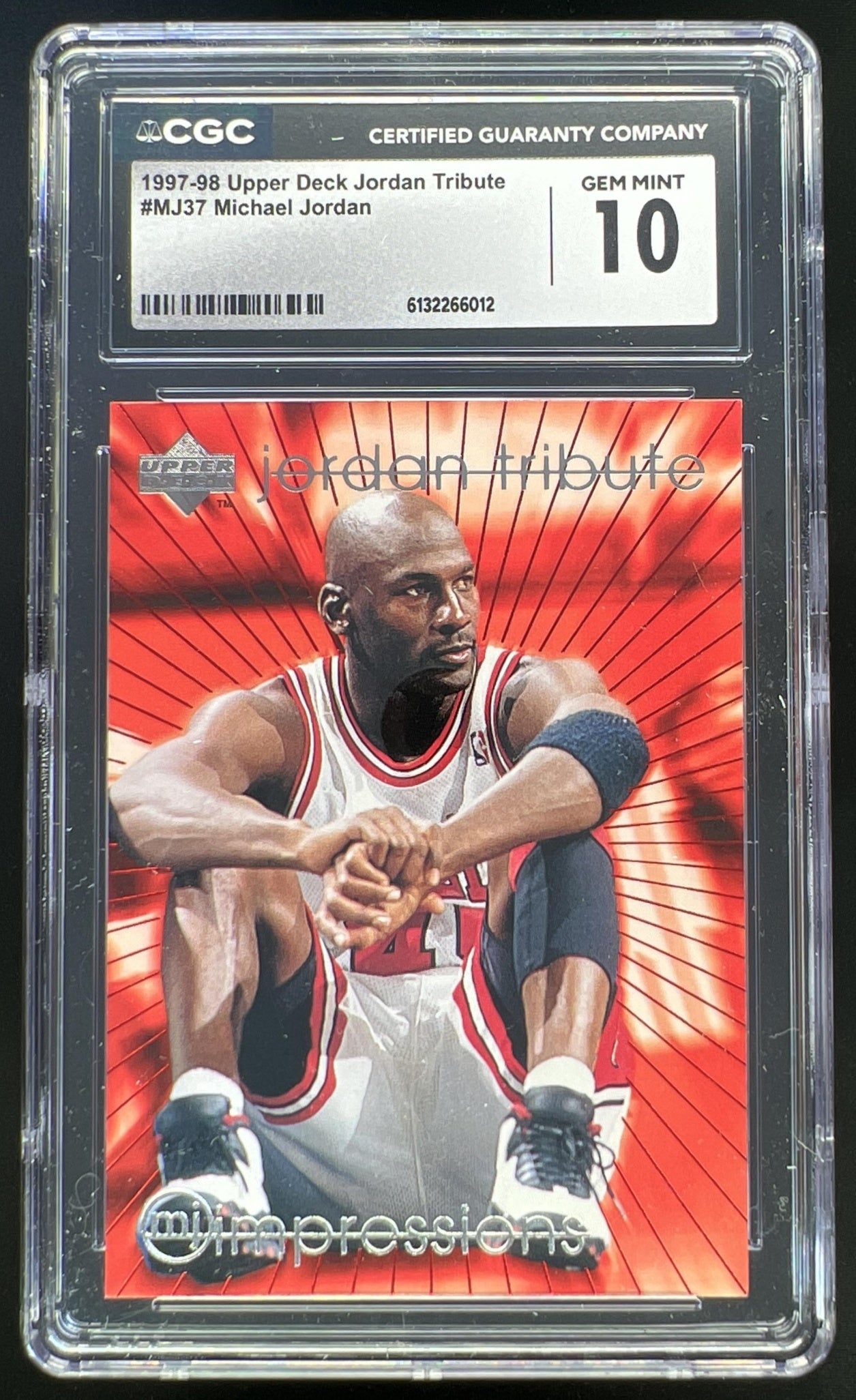 1997-98 Upper Deck Basketball Michael Jordan Tribute #MJ37 Chicago Bulls CGC 10
