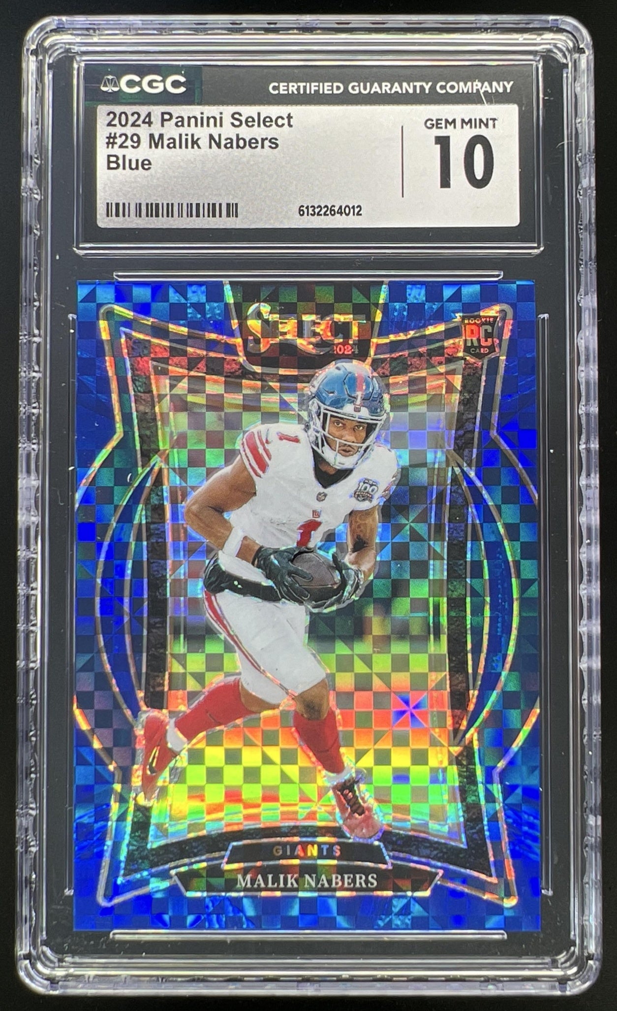 2024 Panini Select Malik Nabers Concourse Blue Prizm 097/249 #29 RC Giants CGC 10