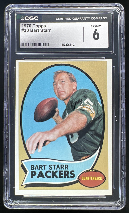 1970 Topps Football Bart Starr #30 Green Bay Packers CGC 6