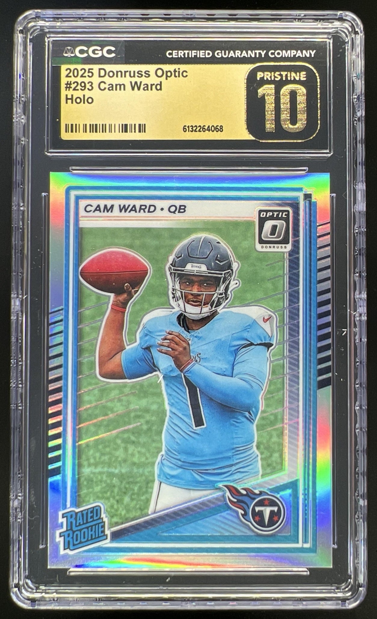 2025 Panini Donruss Optic Cam Ward Rated Rookie Holo Prizm #293 Titans CGC Pristine 10