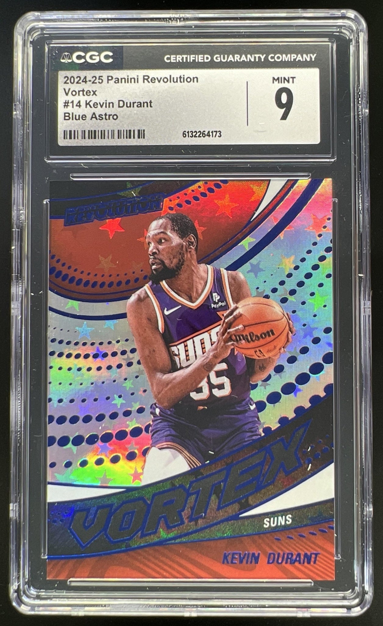 2024 Panini Revolution Kevin Durant Vortex Blue Astro /99 #14 Suns CGC 9