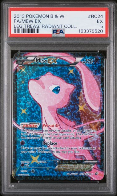 2013 POKEMON BLACK & WHITE LEGENDARY TREASURES RADIANT COLLECTION #RC24 FA/MEW EX LEG.TREAS. RADIANT COLL. PSA 5 SC1
