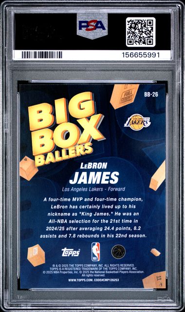 2025-26 Topps LeBron James Big Box Ballers #BB-26 Los Angeles Lakers PSA 10