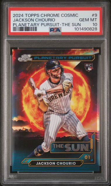 2024 TOPPS COSMIC CHROME PLANETARY PURSUIT #9 JACKSON CHOURIO PLANETARY PURSUIT-THE SUN PSA 10 SC4