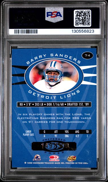 1999 Donruss Preferred Barry Sanders Power 149/300 #74 PSA 7
