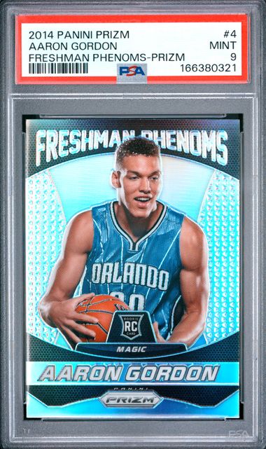 2014 PANINI PRIZM FRESHMAN PHENOMS #4 AARON GORDON FRESHMAN PHENOMS-PRIZM PSA 9 JR9272-20