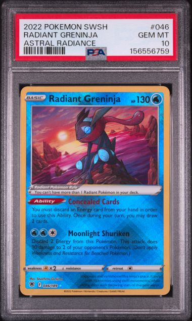 2022 POKEMON SWORD & SHIELD ASTRAL RADIANCE #046 RADIANT GRENINJA ASTRAL RADIANCE PSA 10