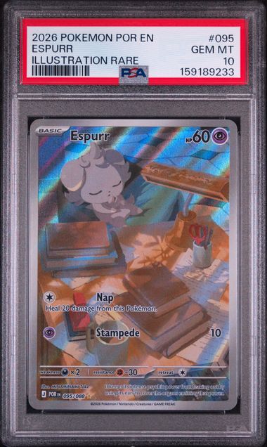 2026 POKEMON POR EN-PERFECT ORDER #095 ESPURR ILLUSTRATION RARE PSA 10 SC1