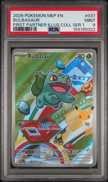 2026 POKEMON MEP EN-ME BLACK STAR PROMO #037 BULBASAUR FIRST PARTNER ILLUS COLL SER 1 PSA 9 SC1