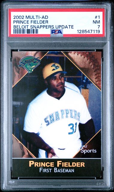 2002 MULTI-AD BELOIT SNAPPERS UPDATE #1 PRINCE FIELDER BELOIT SNAPPERS UPDATE PSA 7