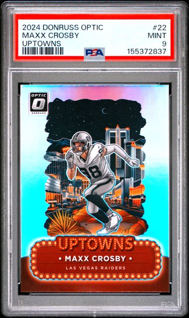 2024 PANINI DONRUSS OPTIC UPTOWNS #22 MAXX CROSBY PSA 9