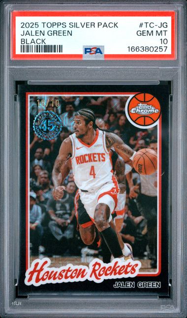 2025 TOPPS SILVER PACK 1980-81 TOPPS CHROME BASKETBALL #TC-JG JALEN GREEN BLACK PSA 10 JR9272-81