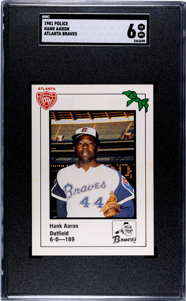 1981 Police Hank Aaron Atlanta Braves SGC 6