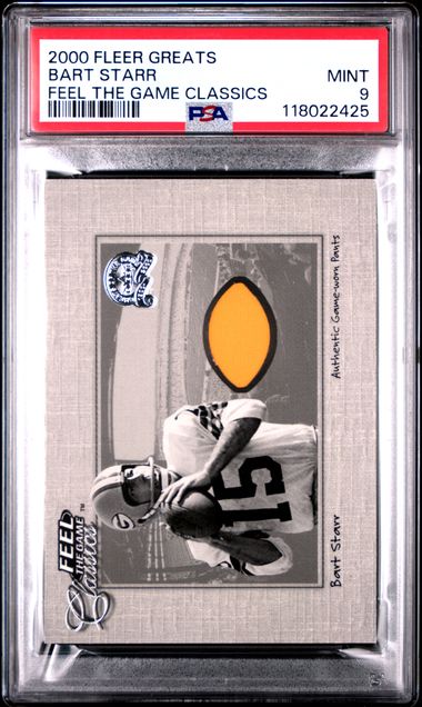 2000 FLEER GREATS OF THE GAME FEEL THE GAME CLASSICS BART STARR FEEL THE GAME CLASSICS PSA 9