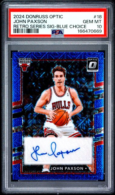 2024 PANINI DONRUSS OPTIC RETRO SERIES SIGNATURES #18 JOHN PAXSON RETRO SERIES SIG-BLUE CHOICE PSA 10