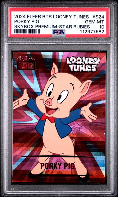 2024 Fleer Retro Looney Tunes Porky Pig SkyBox Premium Star Rubies 064/150 #S24 PSA 10