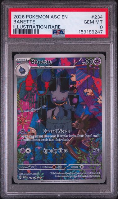 2026 POKEMON ASC EN-ASCENDED HEROES #234 BANETTE ILLUSTRATION RARE PSA 10 SC1