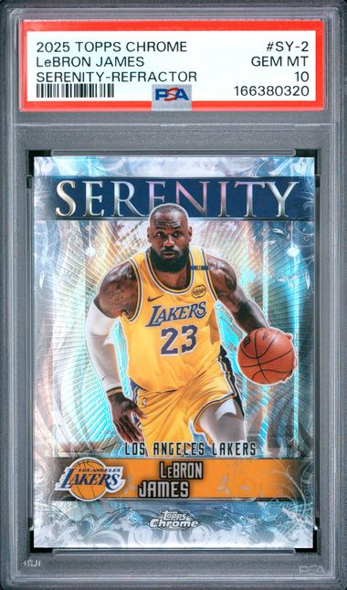 2025 TOPPS CHROME SERENITY #SY-2 LeBRON JAMES SERENITY-REFRACTOR PSA 10 JR9272-87
