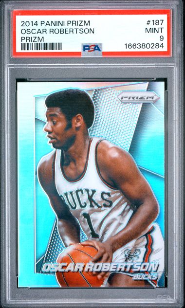 2014 PANINI PRIZM #187 OSCAR ROBERTSON PRIZM PSA 9 JR9272-58