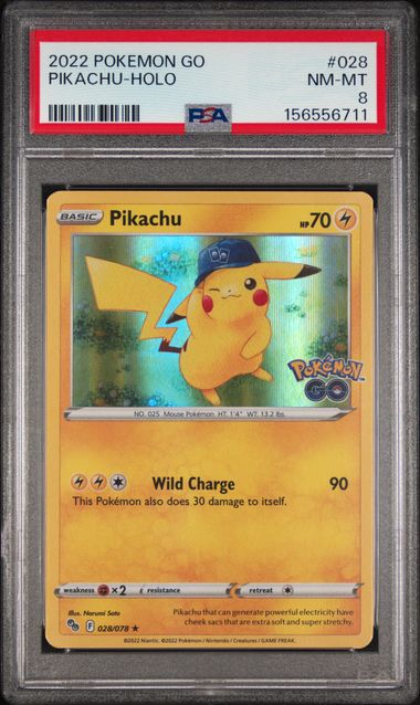 2022 POKEMON GO #028 PIKACHU-HOLO PSA 8