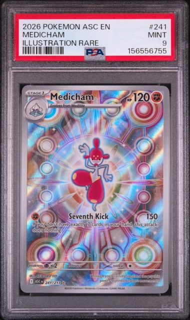 2026 POKEMON ASC EN-ASCENDED HEROES #241 MEDICHAM ILLUSTRATION RARE PSA 9