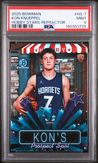 2025 BOWMAN CHROME HOBBY STARS #HS-7 KON KNUEPPEL HOBBY STARS-REFRACTOR PSA 9 SC5