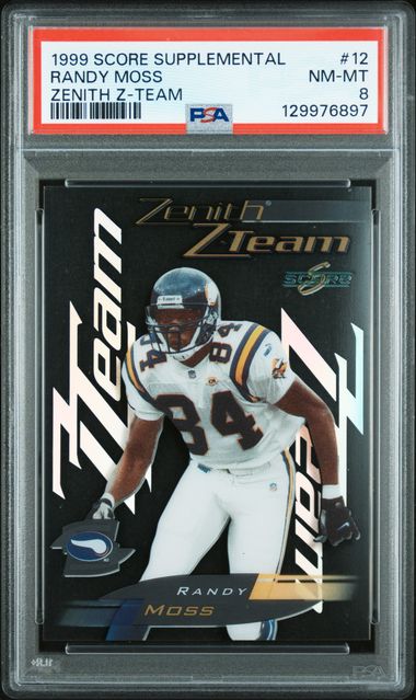 1999 Score Supplemental Randy Moss Zenith Z-Team 062/100 #12 PSA 8