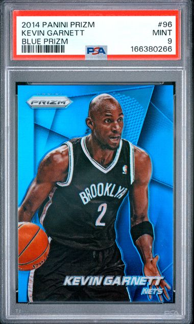 2014 PANINI PRIZM #96 KEVIN GARNETT BLUE PRIZM PSA 9 JR9272-27