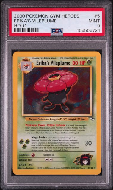 2000 POKEMON GYM HEROES #5 ERIKA'S VILEPLUME HOLO PSA 9 SC1