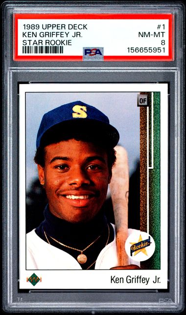 1989 UPPER DECK #1 KEN GRIFFEY JR. STAR ROOKIE PSA 8 SC4