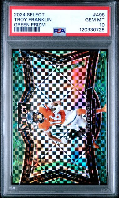 2024 PANINI SELECT #498 TROY FRANKLIN GREEN PRIZM PSA 10 JR9272-40