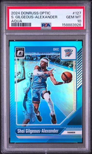 2024 PANINI DONRUSS OPTIC #127 S. GILGEOUS-ALEXANDER AQUA PSA 10