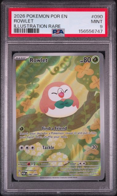 2026 POKEMON POR EN-PERFECT ORDER #090 ROWLET ILLUSTRATION RARE PSA 9 SC1
