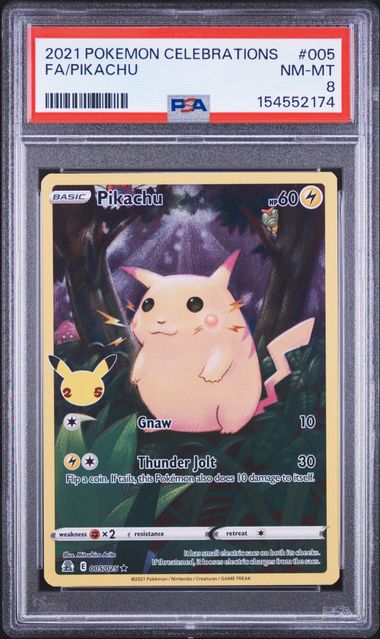 2021 POKEMON CELEBRATIONS #005 FA/PIKACHU PSA 8 SC1
