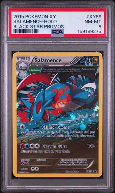 2015 POKEMON XY BLACK STAR PROMOS #XY59 SALAMENCE-HOLO BLACK STAR PROMOS PSA 8 SC1