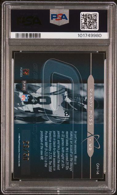 2000 Playoff Momentum Randy Moss Generations Gold 23/50 #GN-14 PSA 7