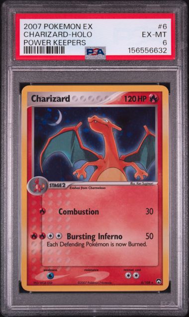 2007 POKEMON EX POWER KEEPERS #6 CHARIZARD-HOLO POWER KEEPERS PSA 6. SC1