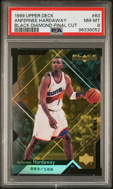 1999 Upper Deck Anfernee "Penny" Hardaway Black Diamond Final Cut 089/100 #63 PSA 8