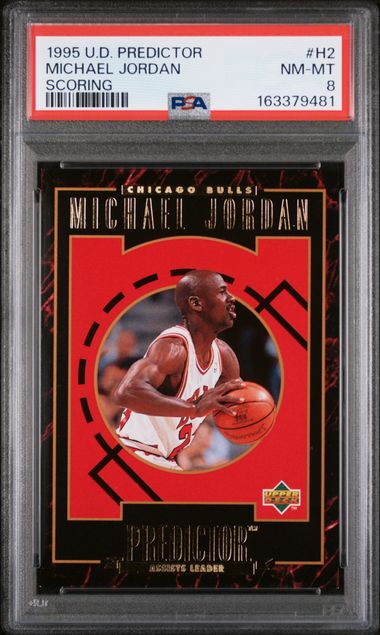 1995 UPPER DECK PREDICTOR SCORING #H2 MICHAEL JORDAN SCORING PSA 8