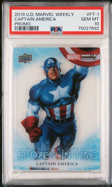 2019 UPPER DECK MARVEL WEEKLY #FT-1 CAPTAIN AMERICA PROMO PSA 10 SC7