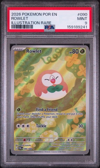 2026 POKEMON POR EN-PERFECT ORDER #090 ROWLET ILLUSTRATION RARE PSA 9 SC1