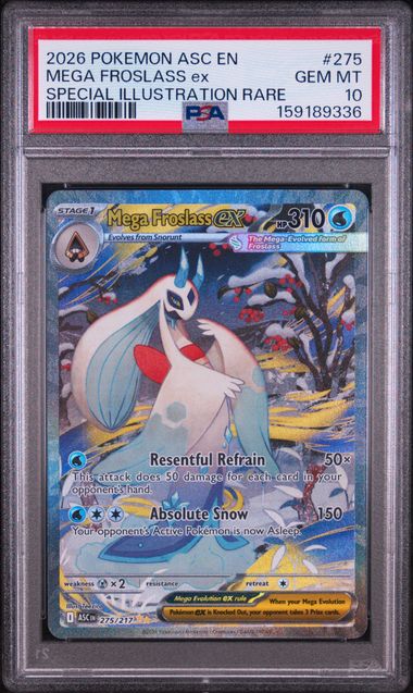2026 POKEMON ASC EN-ASCENDED HEROES #275 MEGA FROSLASS ex SPECIAL ILLUSTRATION RARE PSA 10 SC1