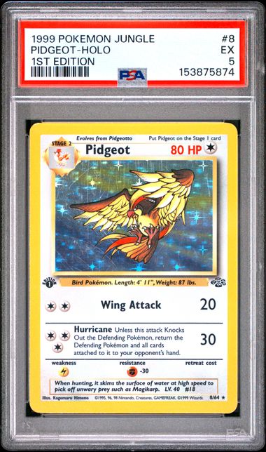 1999 POKEMON JUNGLE #8 PIDGEOT-HOLO 1ST EDITION PSA 5 TA9448