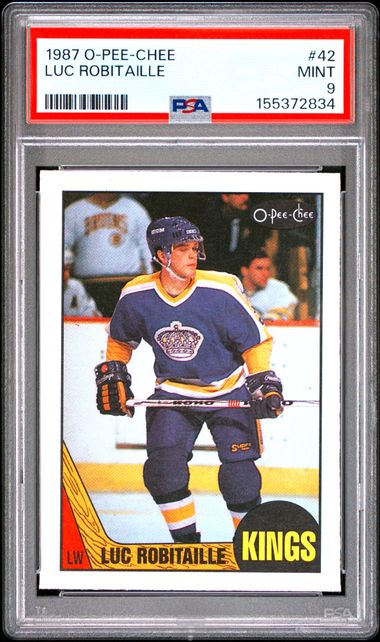 1987 O-PEE-CHEE #42 LUC ROBITAILLE PSA 9