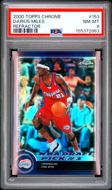 2000 TOPPS CHROME #153 DARIUS MILES REFRACTOR PSA 8