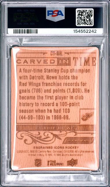 2024 UPPER DECK ENGRAINED ICONS CARVED IN TIME #CT-GH GORDIE HOWE PSA 10