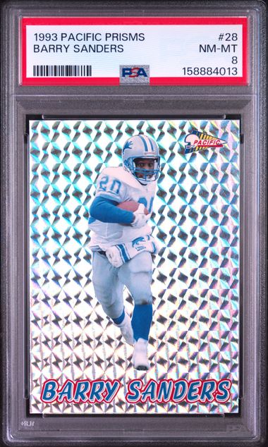 1993 PACIFIC PRISMS #28 BARRY SANDERS PSA 8 SC2